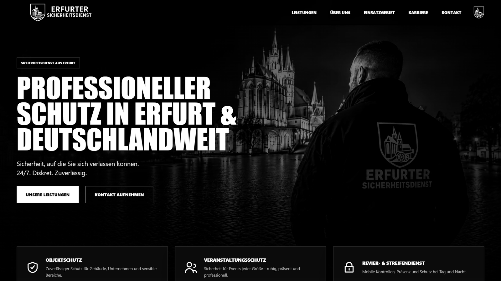 Desktop-Screenshot der Website Erfurter-Sicherheitsdienst